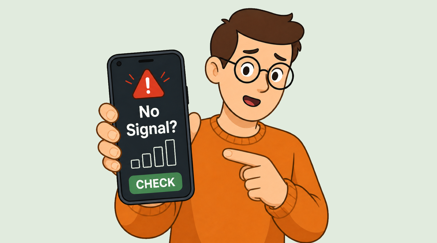 Tech Made Simple blog cover for a phone saying no service