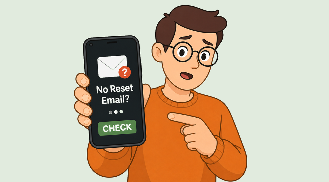 Tech Made Simple blog cover for password reset email help