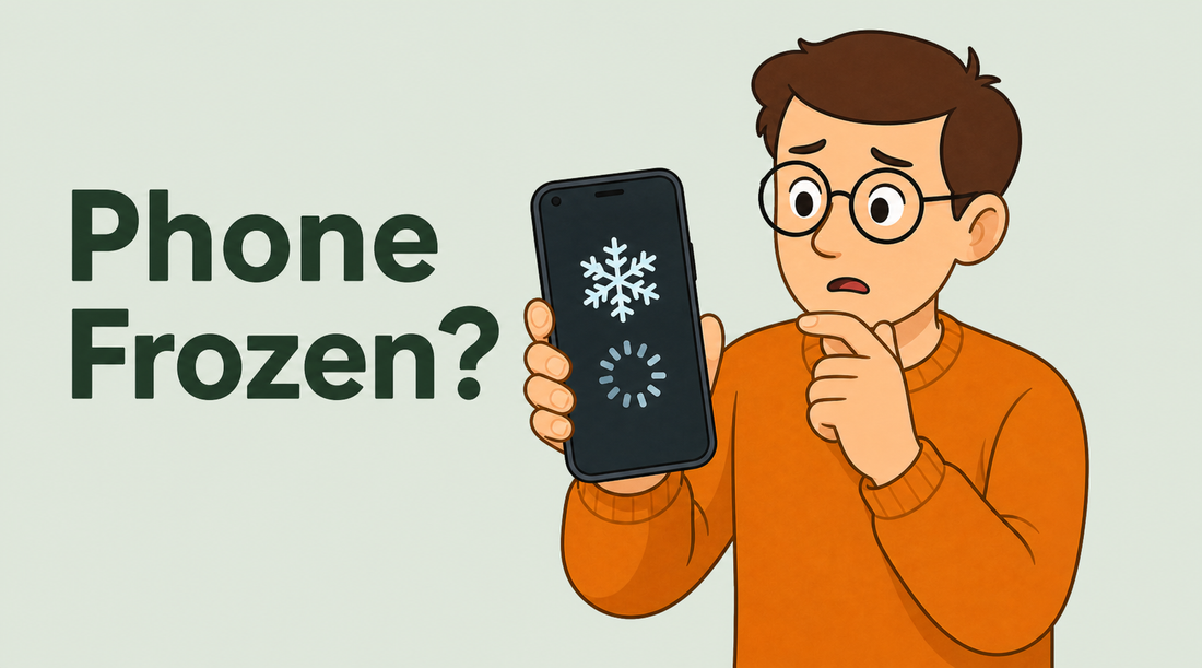 Tech Made Simple illustrated cover for a phone that keeps freezing