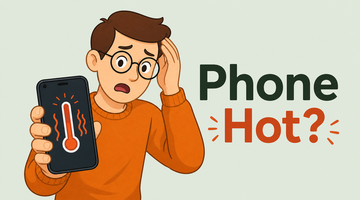 Tech Made Simple illustrated cover for a phone getting hot