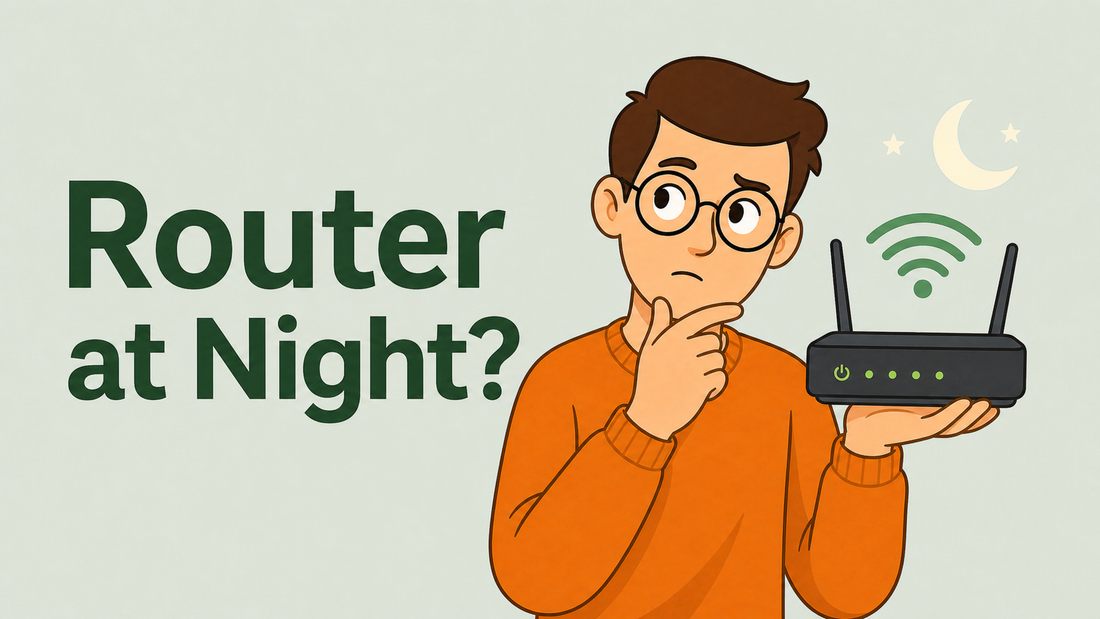 Tech Made Simple illustrated cover for whether to turn a router off at night