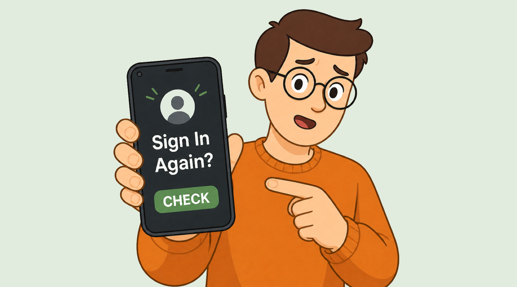Tech Made Simple blog cover for a phone asking to sign in again